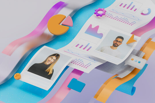 3D recruitment analytics profile with candidate report flow