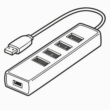 Usb hub with four ports and cable usb hub usb cable computer technology