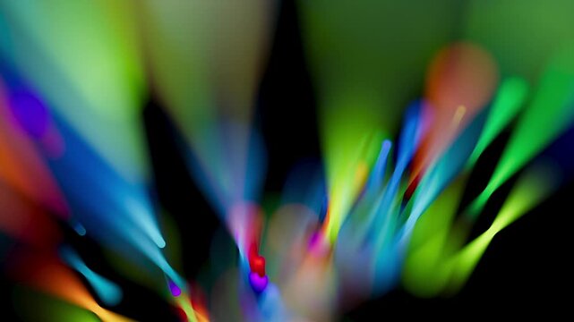 Colorful lights blend together in a smooth, blurred spiral motion. This abstract video is perfect for a relaxing and artistic background. 3D render motion.