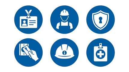 Fototapeta premium Collection of Safety and Security Icons for Workplace and Personal Use. Vector Icons Set