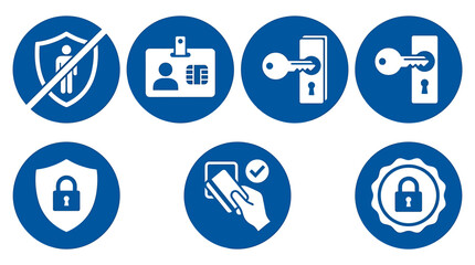 Fototapeta premium Security and Privacy Icons Set for Digital Protection. Vector Icons Set