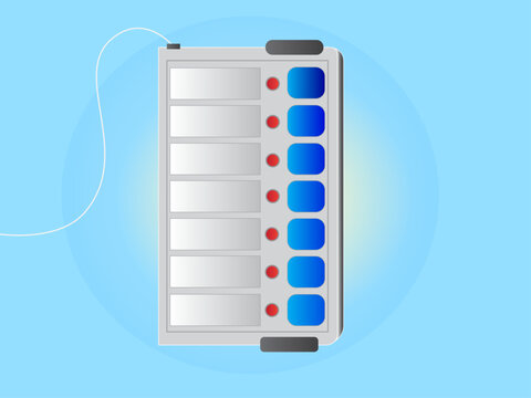 Electronic Voting Machine with Buttons &ndash; Digital Election Voting System Illustration