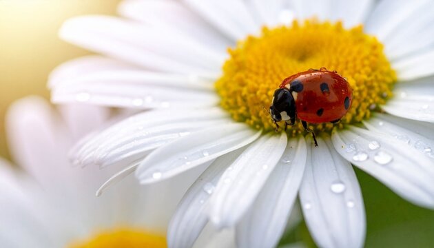 ladybug on daisy