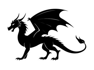 Fototapeta premium Dragon Silhouette Vector Illustration
