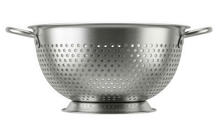Metal Kitchen Colander Strainer Bowl 3D Render Cutout