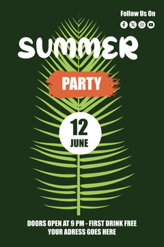 Vibrant summer party flyer