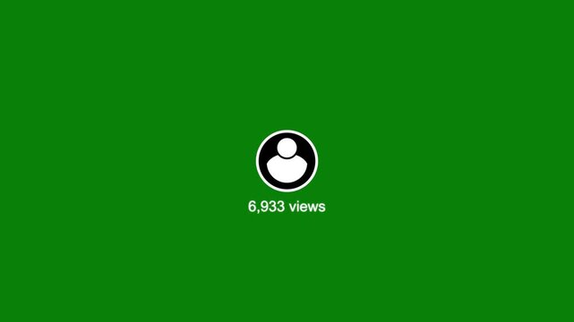Minimalist social media follower count display with white user icon looped motion graphic animation on green background. Concept of social media 10K followers counting notification.