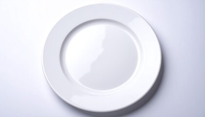 Clean White Plate Isolated on a Bright White Background.