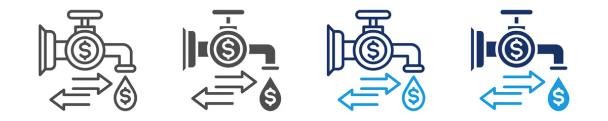 market liquidity icon set with multi concept