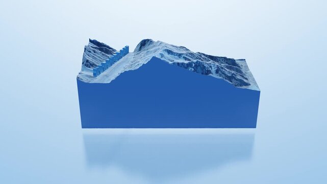 Cinematic 3D Rotation of Karakoram Mountain Peak, 4K Seamless Loop