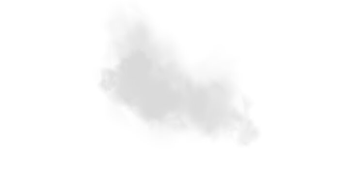 Abstract vector clouds, fog or smoke on an isolated transparent background. Dust cloud. Desert smoke. Sandstorm. 3D smog explosion. Cloud, smoke, png.