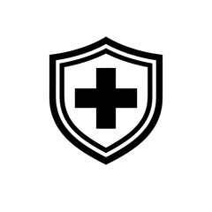 Fototapeta premium Comprehensive Medical Protection Shield Icon: A Symbol of Healthcare Safety, First Aid Preparedness, Emergency Response, Health Security, Wellness Defense, and Trustworthy Medical Support. Ideal for A