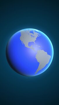 The animation shows a graphic representation of the earth and highlights the location and map of Grenada colored red in vertical format.