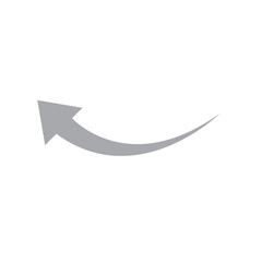 A muted gray curved arrow points upward showing a gradual curve indicating subtle improvement or direction change.