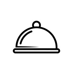 Obraz premium Simple Cloche Serving Dish Icon, Restaurant Food Presentation Symbol