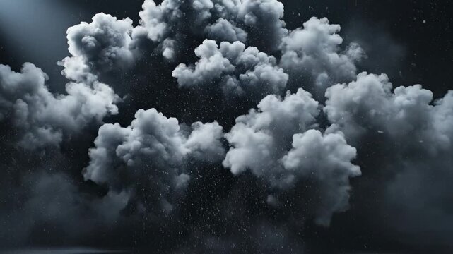 Video dramatic smoke blast expansion with heavy gray cloud for abstract action visuals, high-energy branding, and intense atmospheric backdrops.