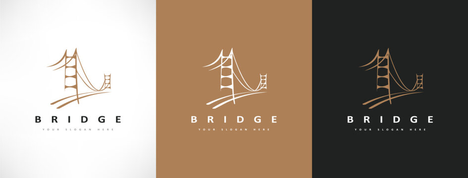 bridge logo vector design. Construction Logo design
