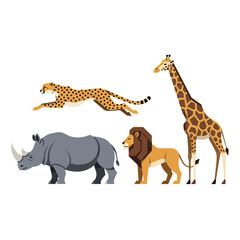 Obraz premium African Wildlife Bundle safari animals vector collection including rhino, chee 1 gigapixel art height 4000px.eps, Wildlife Animal Vector Illustration Bundle, Isolated Design Set