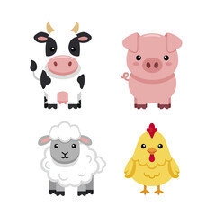 Fototapeta premium Cute Farm Animals Bundle professional vector illustration set including cow, p 1 gigapixel art height 4000px.eps, Wildlife Animal Vector Illustration Bundle, Isolated Design Set