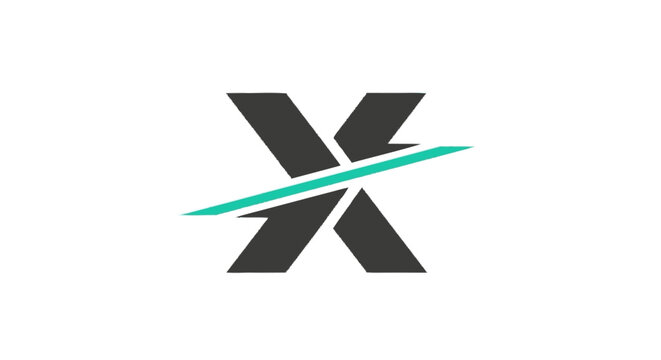 Black Letter X with Green Slash.