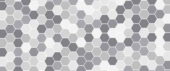 Gray, black, white beehive background. Honeycomb, bees hive cells pattern. Bee honey shapes. Vector geometric seamless texture symbol. Hexagon, hexagonal raster, mosaic cell sign or icon.