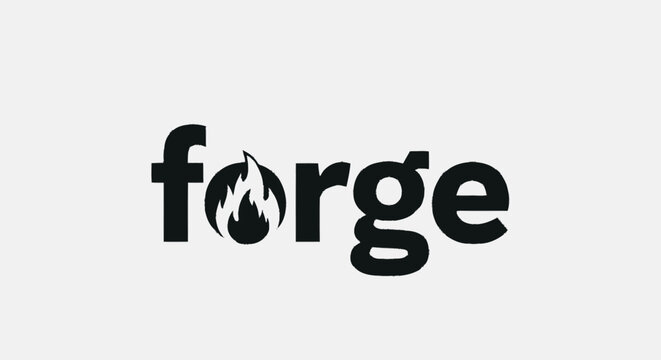 Forge Logo Design with Flame Element.