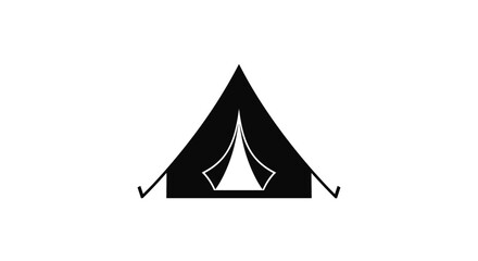Fototapeta premium Black Tent Icon Illustration.