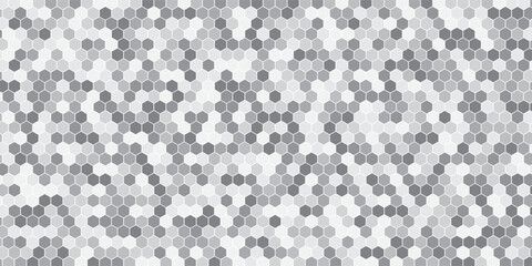 Gray, black, white beehive background. Honeycomb, bees hive cells pattern. Bee honey shapes. Vector geometric seamless texture symbol. Hexagon, hexagonal raster, mosaic cell sign or icon.