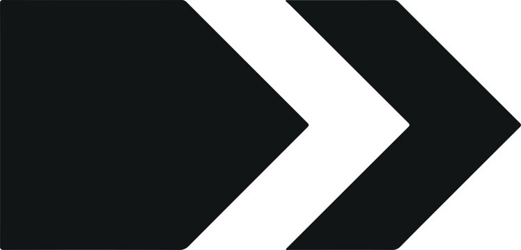 Bold chevron arrow direction icon vector set with forward pointing geometric arrows isolated on light background for navigation, interface, and movement design