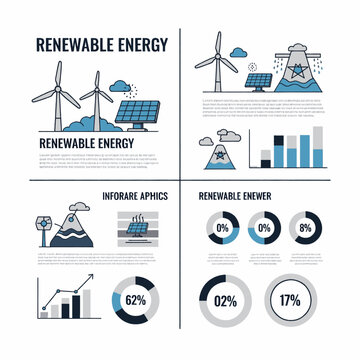 Renewable Energy Infographic with Charts and Graphs.