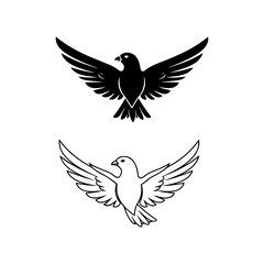 Fototapeta premium Two stylized bird logos with outstretched wings