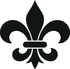 Fleur de lis symbol vector illustration with decorative lily emblem isolated on light background for heraldry, royal insignia, medieval decoration, and classic logo design © Garun Creative