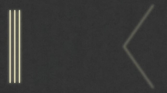 Minimal Neon Arrow Lines With Vertical Bars on Dark Background.