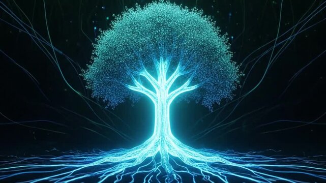 Global Data Network with Glowing Earth and Digital Connections || Worldwide Technology and Communication Concept