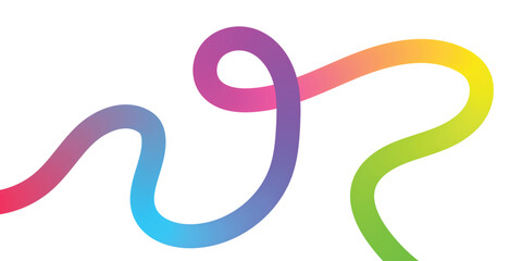 Obraz premium A vibrant rainbow colored wavy line art piece with a white background featuring a gradient of colors from red to green