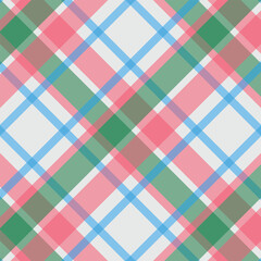 Colorful Diagonal Plaid Check Seamless Pattern Background