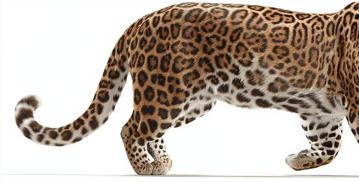 Jaguar's Graceful Stroll: The striking patterns of a jaguar's fur are on full display as the big cat takes a leisurely stroll, showcasing the natural beauty and power of the animal.