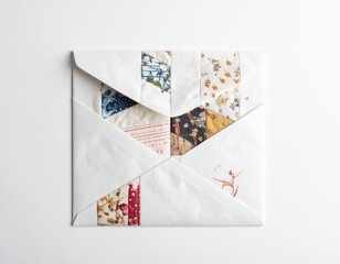 Fototapeta premium Quilted Envelope With Geometric Patterns In Soft Natural Light