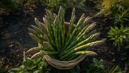 Obraz premium Asparagus. Fresh Asparagus. Pickled Green Asparagus