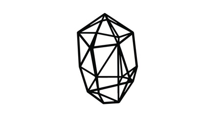 Futuristic Abstract Geometric Low Poly Crystal Symbol for Modern Design Projects