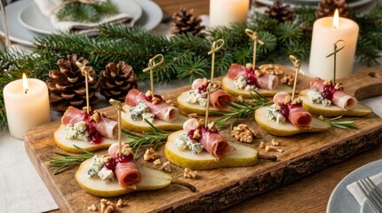 Fototapeta premium Delicious Christmas Holiday Food Appetizers.