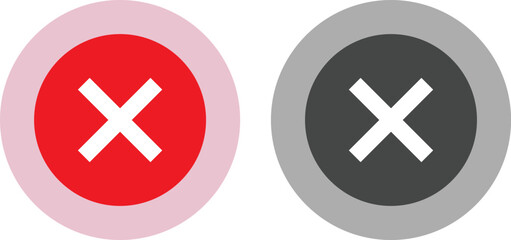 Obraz premium Contrast icons with crossed-out symbols on colored circular backgrounds