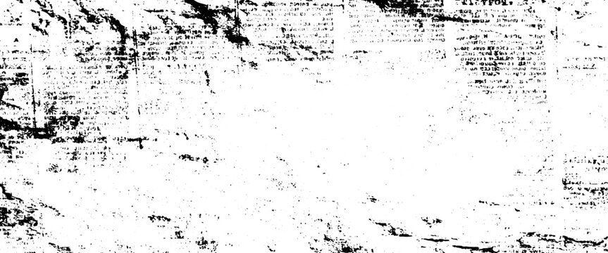 Faded Newspaper Print Texture with Scattered Ink Splatters and Vintage Grunge Background.