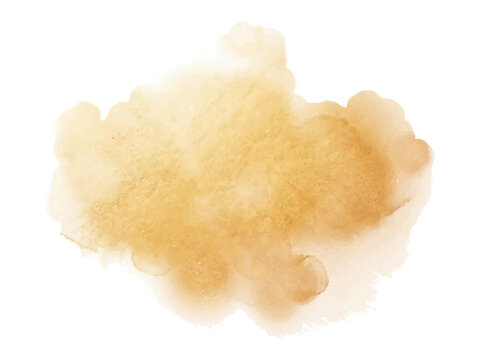 Brown watercolor stain on white background transparent background
