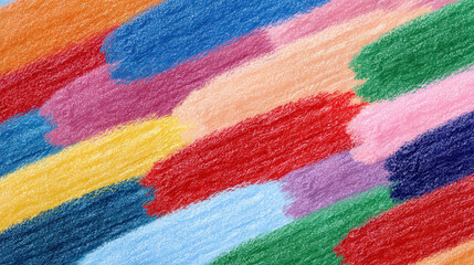 Obraz premium Crayon pattern abstract background colorful texture rainbow streak playful childlike art