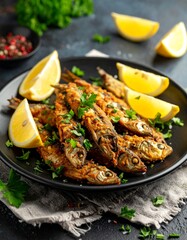 Gebratene Sardinen mit Zitrone