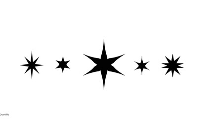 A simple black starburst graphic on a white background, conveying energy and dynamism. © hamay