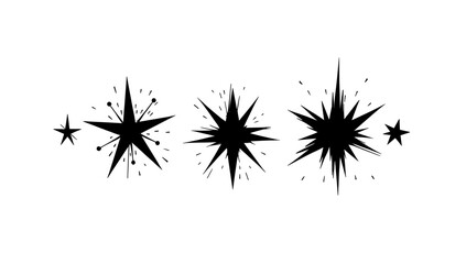 A stylized starburst graphic element in black on a white background, conveying energy and dynamism. © hamay