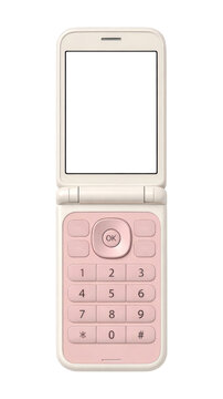 PNG Retro pink flip phone design.