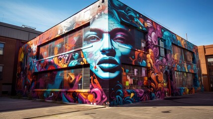 Obraz premium A photo of artistic expression in graffiti on a building.